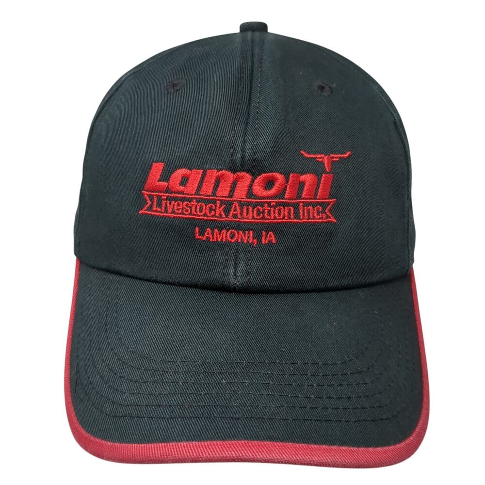 Lamoni Livestock Auction Inc. Strapback Baseball Cap Black One Size K-Products - Picture 1 of 9